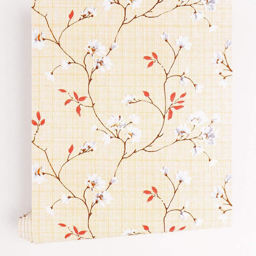 Plum Blossom Peel And Stick Wall Cover Beige Self-Adhesive Wall Cover Removable Modern Texture Wall Cover Waterproof Vinyl Film
