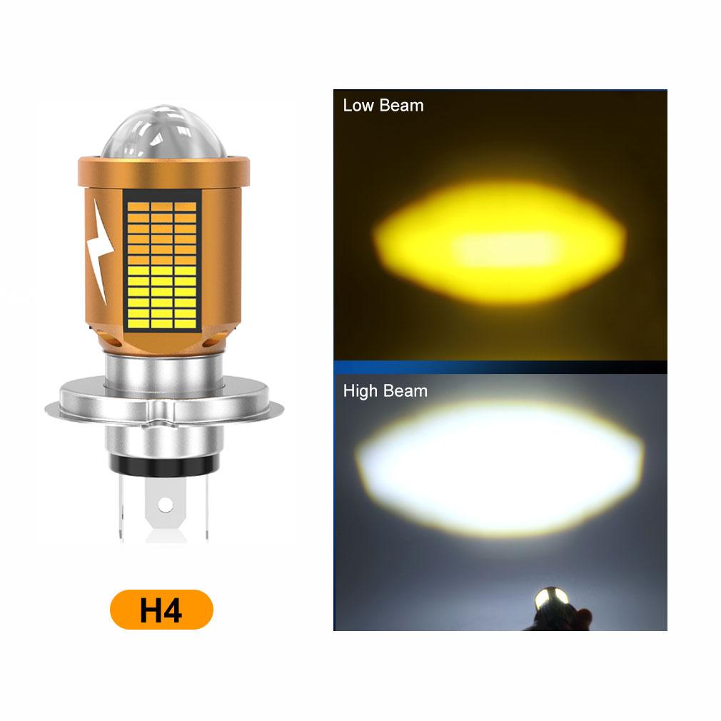 

1 шт. H4 светодиодная лампа для фар мотоцикла 18000LM H6 BA20D светодиодная мотофара дальнего и ближнего света белая желтая лампа Canbus для Yamaha Kawasaki Suzuki H4 белый/жёлтый