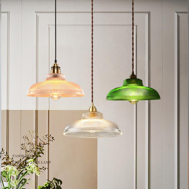 Retro Glas Pendelleuchte Nordic Home Dekoration Beleuchtung für Schlafzimmer Nachttisch Wohnzimmer Esszimmer 220V Hängende Beleuchtungslampen
