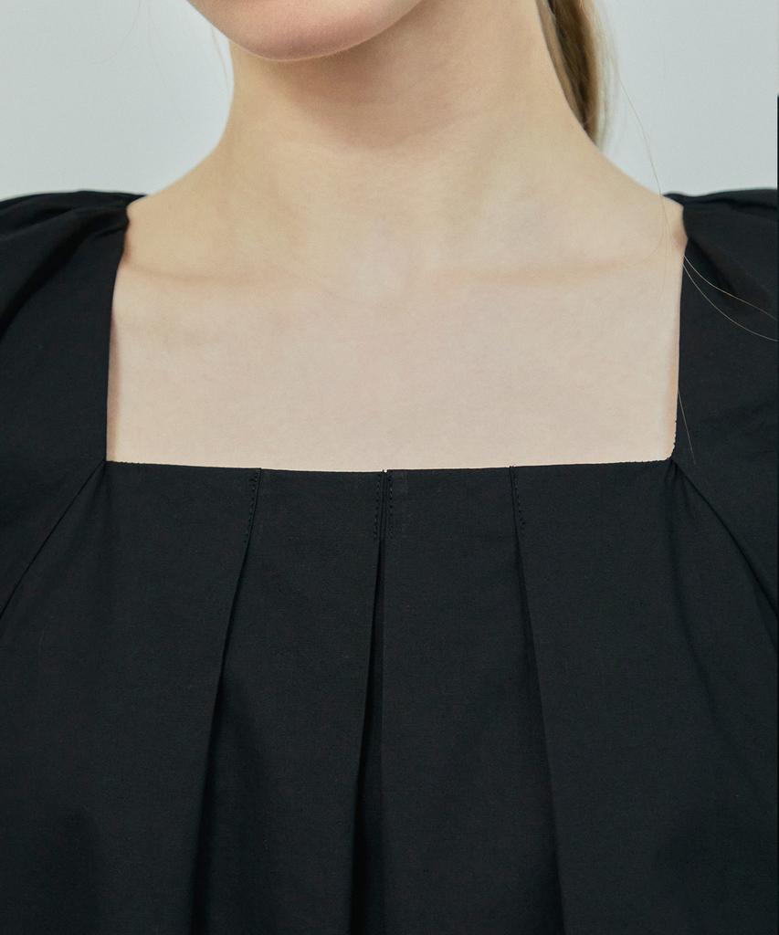 Ihr Front Pleated Puff Dress / Black