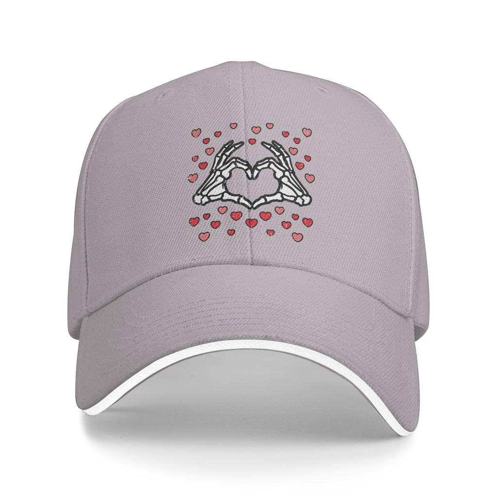Valentines Day Skeleton Hand Heart Baseball Cap Street Style Couple Women Trucker Hat SunProof Custom Logo Baseball Caps Gift