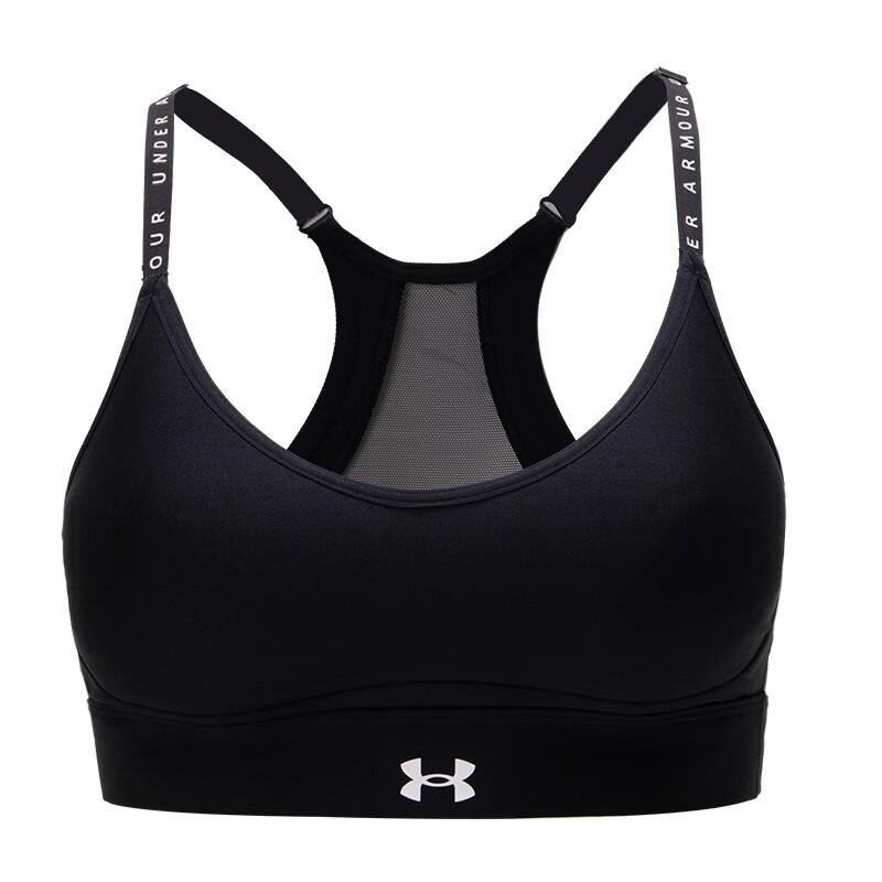 Under Armour Logo Print Training Low Intensity Sports Bra Women Underwear Black 1363354-001