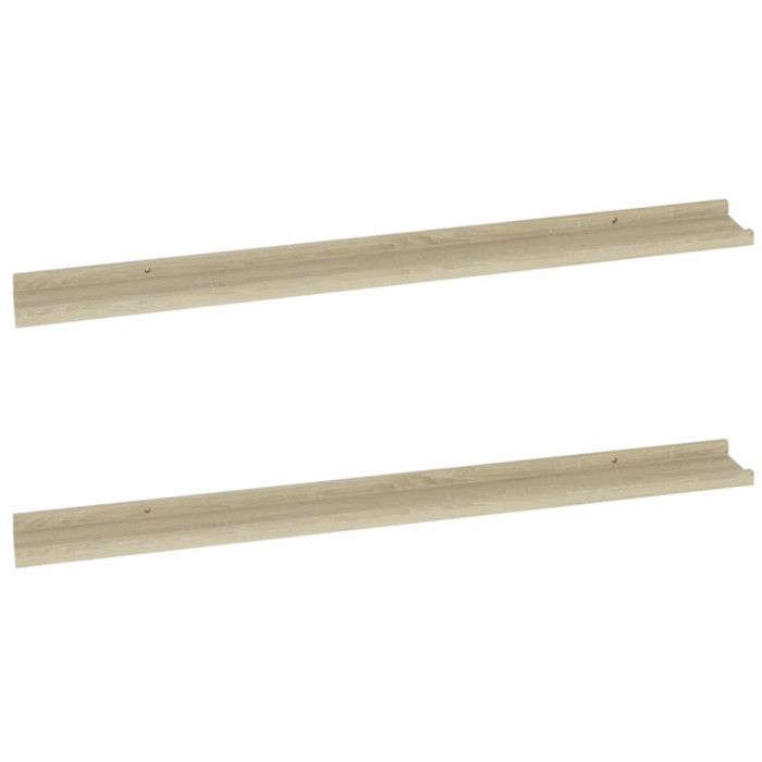 VidaXL Étagères murales 2 pcs Chêne Sonoma 100x9x3 cm