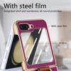 Best Protection Glass Film Leather Bag Case for Samsung Galaxy Z Flip 5 Flip4 Flip5 Flip 4 Zflip5 5G Finger Ring Portable Cover