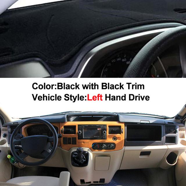 

Для Ford Transit 2002-2009 автомобильная крышка приборной панели DashMat ковер накидка защита центральной консоли солнцезащитный козырек 2008 2007 2006 2005 RHD чёрный