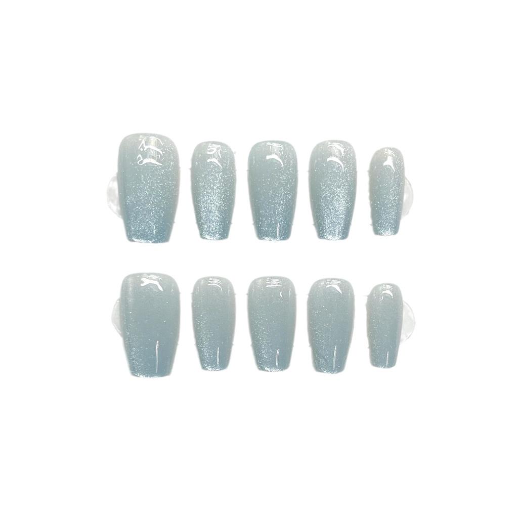Eisblaue Katzenaugen-Nagelsticker Kleine, mittlere und extra kleine Größen Süß-würdiger Blush-Stil