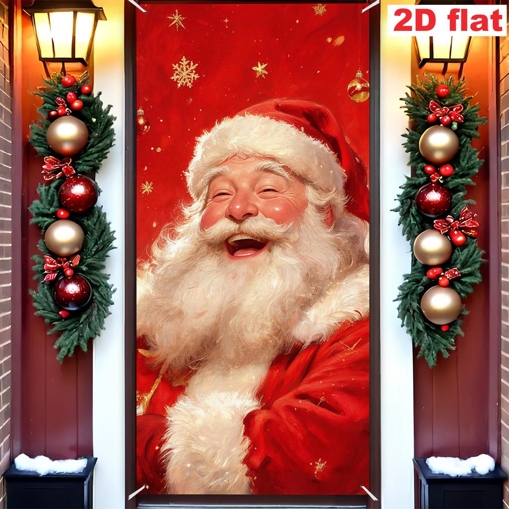 Christmas Window Hanging Banner Decoration Santa  Xmas Tree Holiday Party Supplies