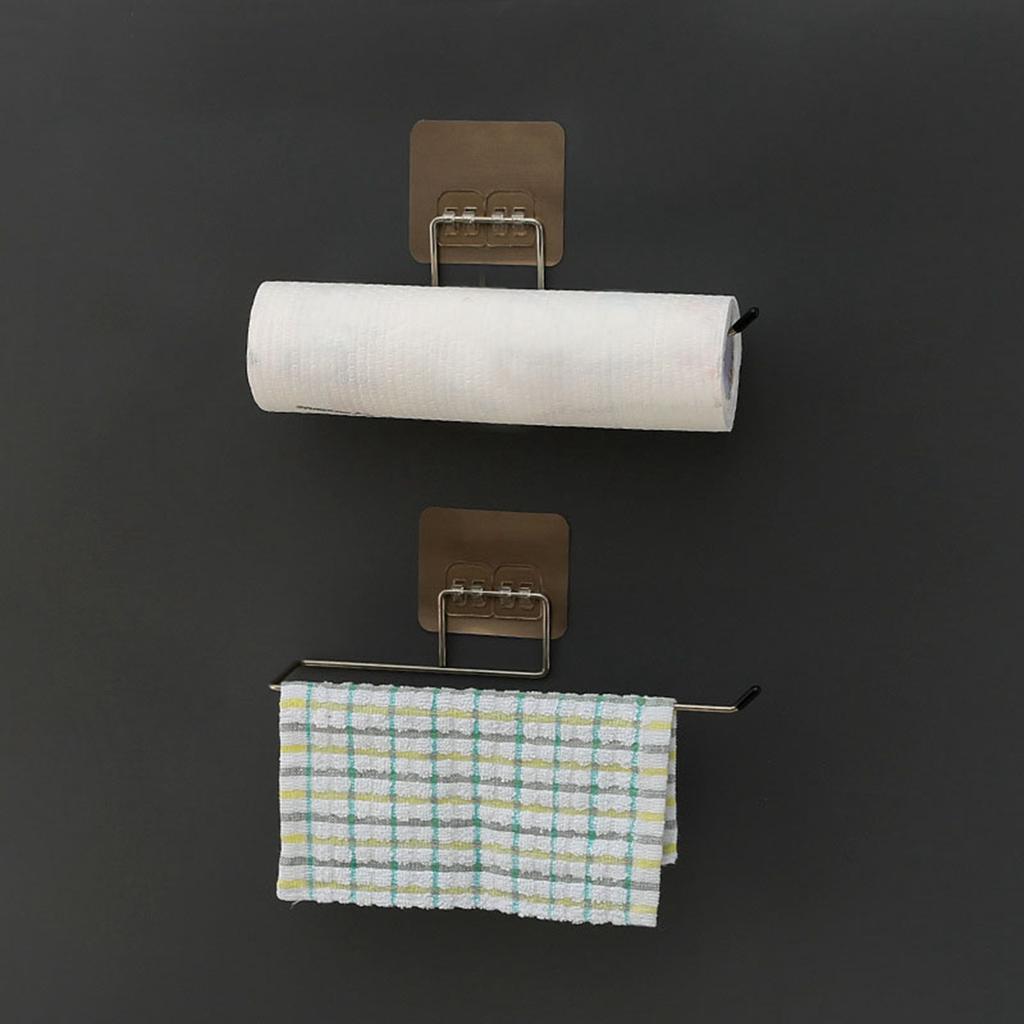 Suport pentru prosoape de perete agățat, suport pentru cârpe de vase de unică folosință, din oțel inoxidabil, bară pentru prosoape de hârtie pentru bucătărie și baie