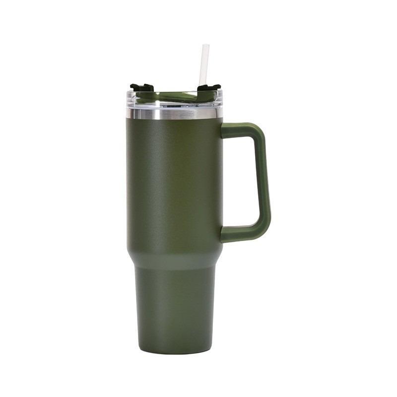 40oz Large Capacity Tumbler Vacuum Insulated Thermos Cup Stainless Steel Car Water Bottle Coffee Mugs With Handle Drinkware