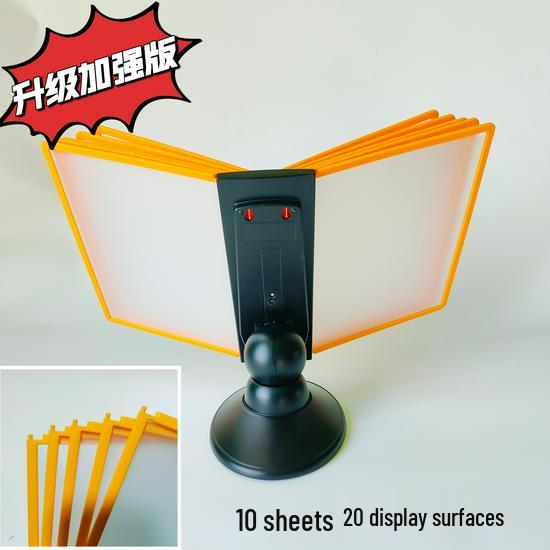 

A4 Rotating Desktop Document Rack: 40-Page Flip-Over Display Stand & Loose-Leaf Photo Album Holder.