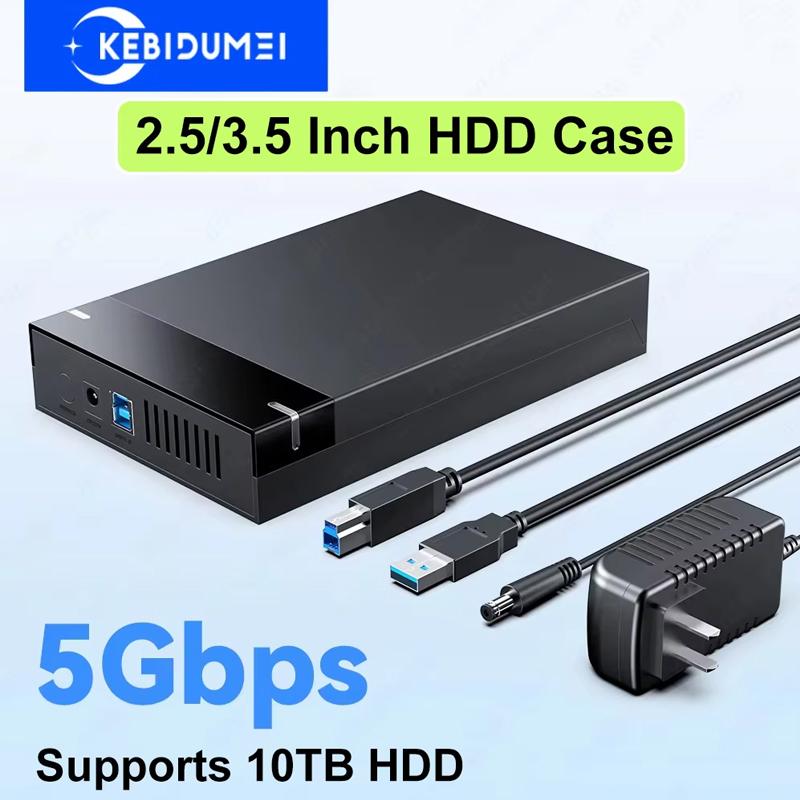 2.5/3.5 Inch HDD Case 5Gbps USB 3.0 Hard Drive Enclosure SATA To USB 3.0 External Hard Drive Adapter 10TB HDD Box for PC Laptop