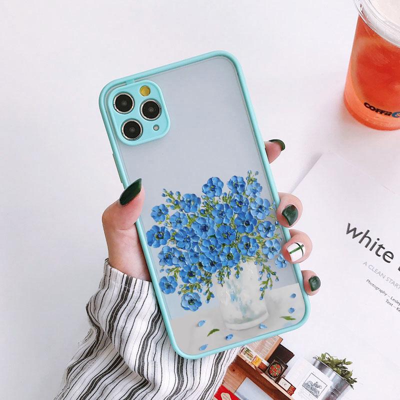 Retro Oil Painting Flower Phone Case For iPhone 11 12 Pro Max 16 15 Pro Max 13 12 Mini X XR XS SE2 8 7 Plus 14 Plus Covers