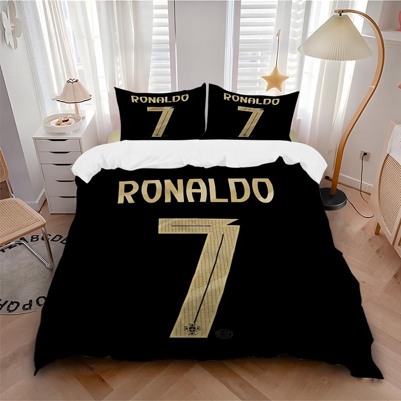 3Pcs Ronaldo'S Golden Number Seven Bedding Sets For All Sizes New 3D Printed Bed Cover Comforter Duvet Cover Pillowcase Bedroom Decoration
