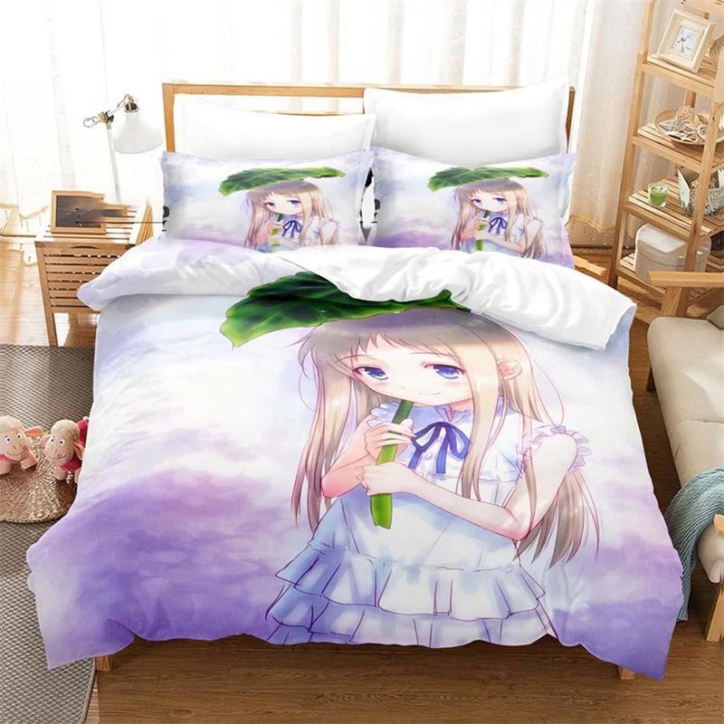 3D Printed Anime Anohana Honma Meiko Bedding Sets Exquisite Bed Supplies Set Duvet Cover Bed Comforter Set Luxury Birthday Gift