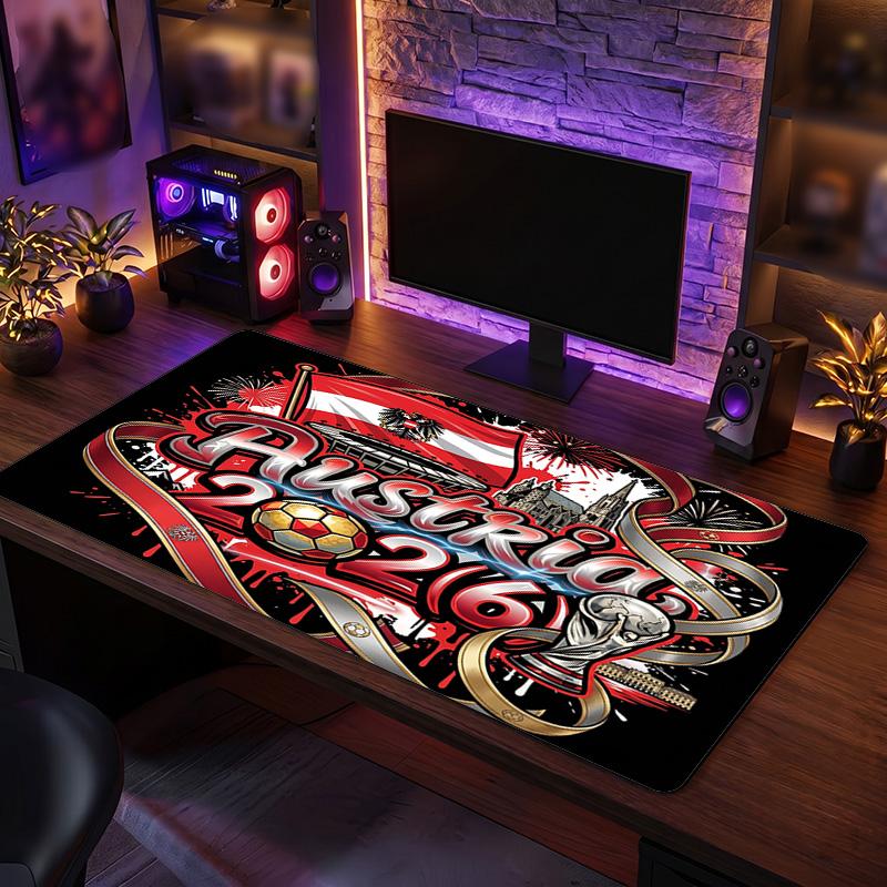 Austria Football Crest Mouse Pad, Extended Non Slip Rubber Desk Mat for Gaming Office Laptop Fan Gift
