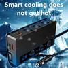 180W Car Charging Adapter Lighter Adapter Splitter Adapter USB Charger with Independent Switches and Voltmeter