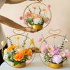 Simulated Rose, Daisy, Star Flower Artificial Flower Basket For Table Decoration, Living Room Setting, Indoor Decoration.