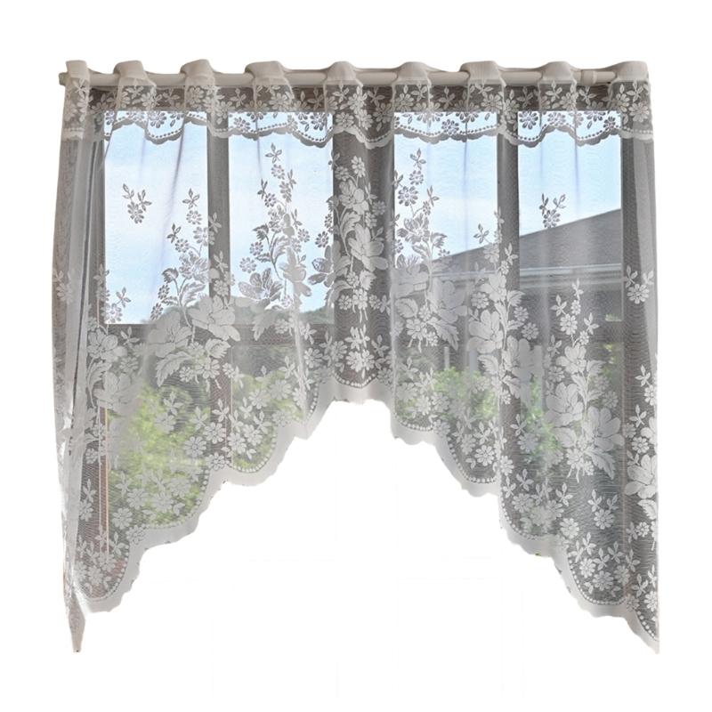 Half Sheer Lace Curtain With Florals Styles Window Dressing Solution Soft Filtering Home Decoration