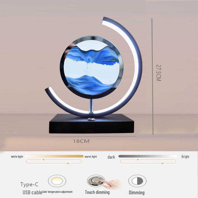 DIY Quicksand Table Lamp - Creative Atmosphere Light with Dynamic Painting and Smart Night Light