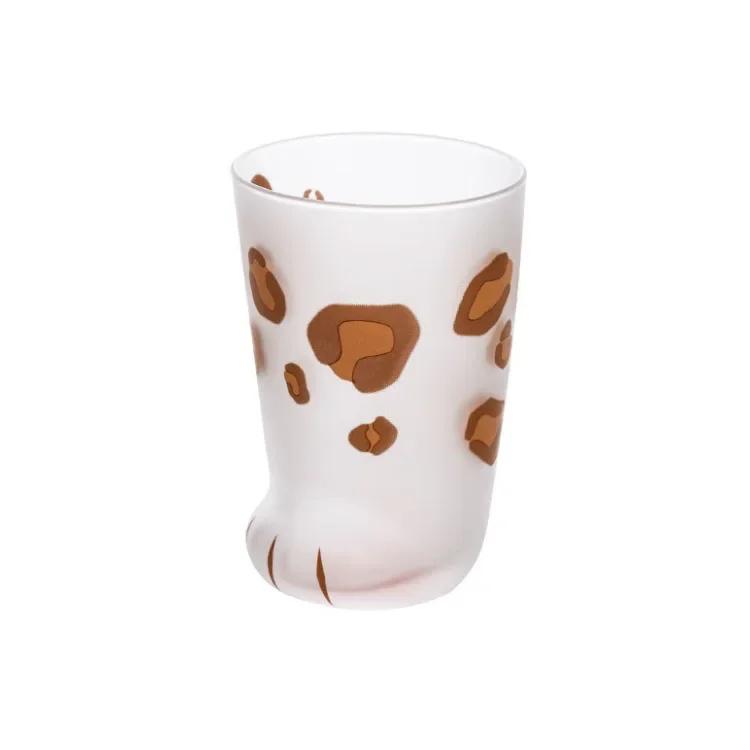 Animals Glass 300ML Creative Cute Cartoon Cat Paw Water Bottle Milk Juice Frosted Drinking 3D Shape Cold Drink Mug Coffee Cup