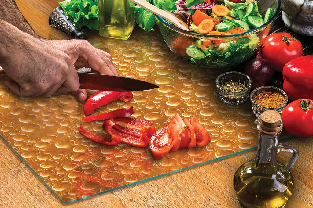 TAGLIERE IN VETRO 40x30 GOCCE