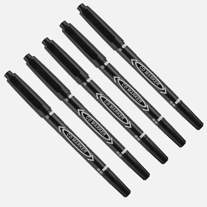 1Pc Dual Tip Permanent Marker Pen Oil-based Quick-drying Waterproof Markers for Art Outlining Express Labeling