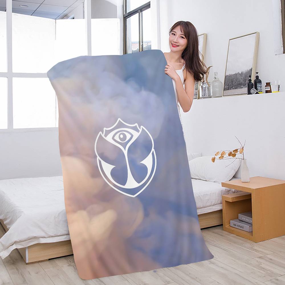 T-Tomorrowlands Musiklogo Mikrofaser Bedrucktes Strandtuch Bergsteigen Yoga Strand Schwimmen Laufen Saugfähiges Weiches Handtuch