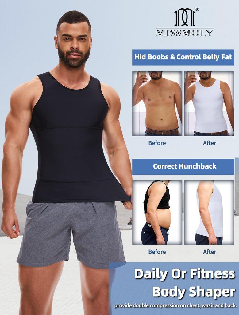 Men's Body Shaper Tummy Control Compression Vest