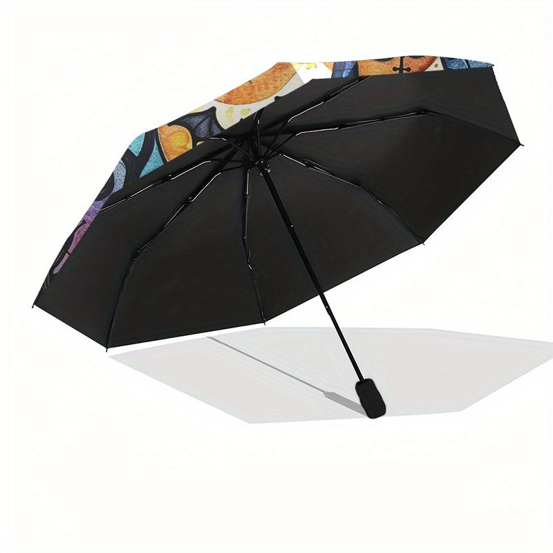 Halloween Stained Pumpkin Halloween Party Decorations, Halloween Decorations Outdoor IndoorUmbrella, Portable 3-Fold Compact Umbrella,Mother's Day Hal