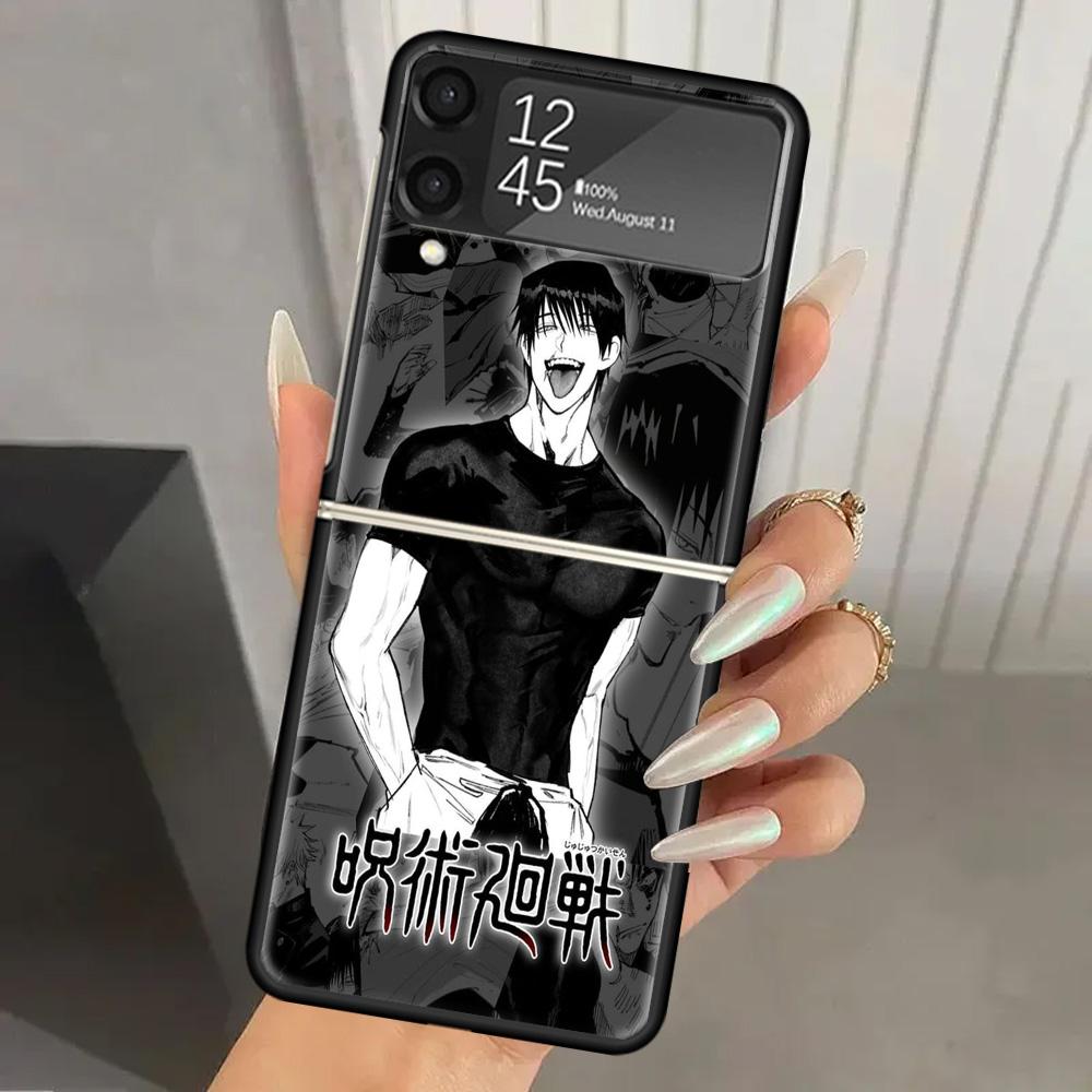 Jujutsus Fushiguro Toji Harte PC-Handyhülle Für Samsung Galaxy Z Flip 7 6 5 4 3 Schwarz ZFlip7 ZFlip6 Flip5 Flip4 Flip3 5G Druck Co