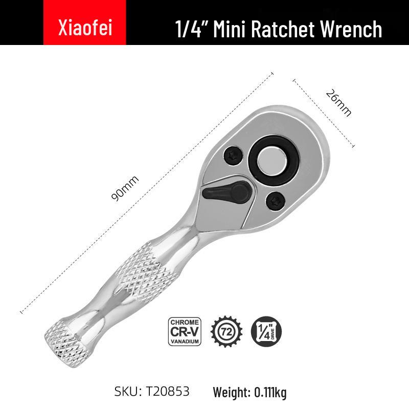 Compact Quick-Release Ratcheting Wrench Set - Small, Medium, Large