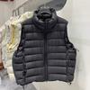 Minimalist Short Cotton Vest Women's Autumn and Winter Stand-up Collar Zipper Vest Solid Color Loose and Versatile and Thin Sleeveless Small Coat