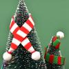 Red And White Knit Scarf Doll  Decoration Acrylic Fibers Mini Knitting Scarf  Doll Accessories