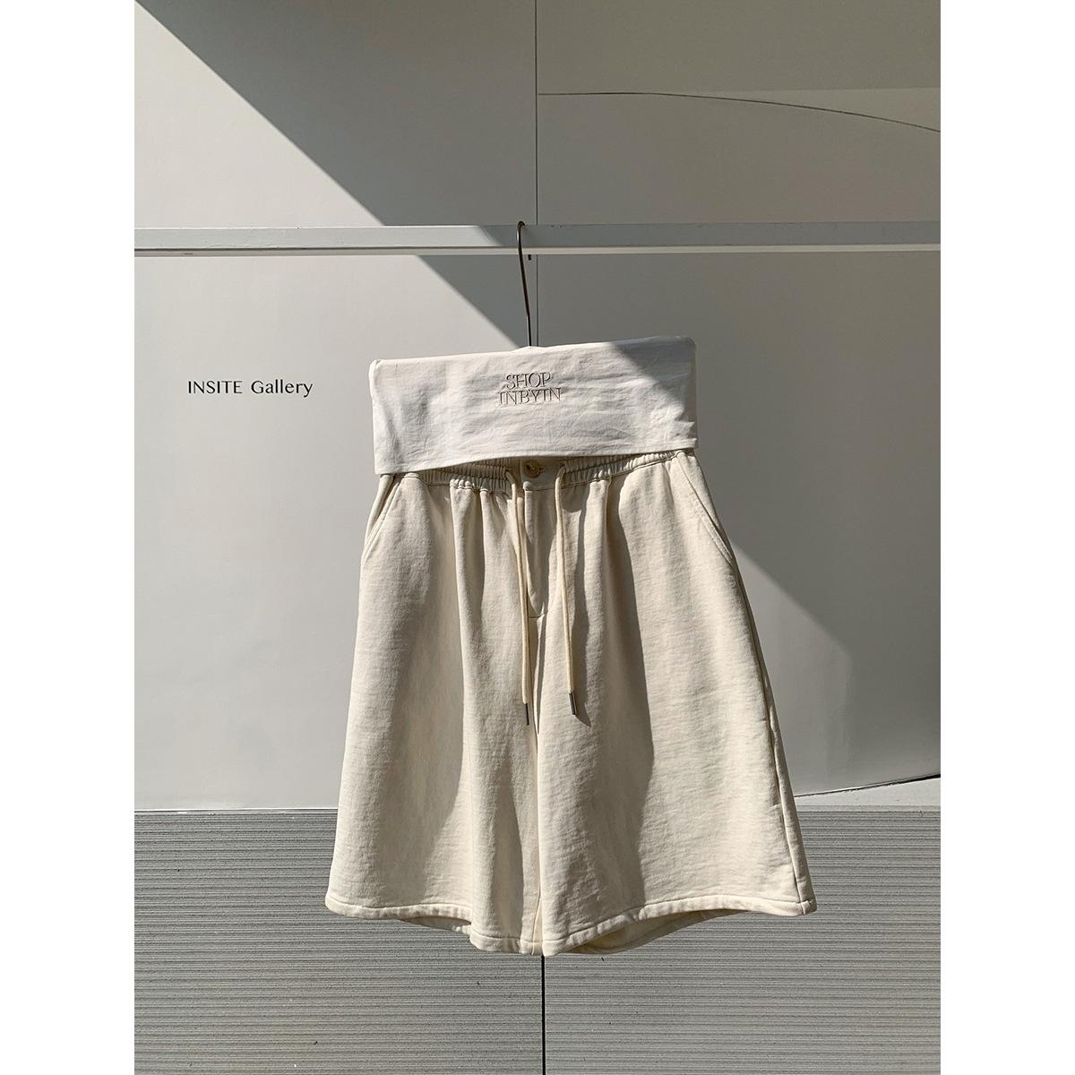 

Yi En Ou Unisex Loose Fit Elastic Waist Drawstring Sweatpants: Comfortable Wide Leg Five-Point Pants for Kids Small бежевий