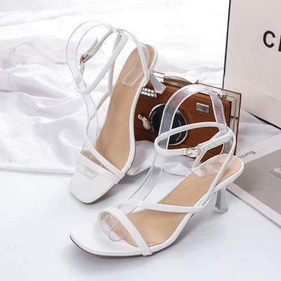 Sandalen Damen 2024 Sommer neue hochhackige Sandalen tragen Temperament Feenwind Stiletto Damenschuhe