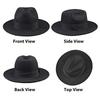 Women Winter Yellow Classic Elastic Fedora Hat Unisex Felt Jazz Hats Elegant Men Women Wide Brim Panama Trilby Cap