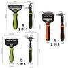 Multi-functional Dog Deshedding Brush Stainless Steel Blade Effective Cat Hair Remover Anti-slip TPR Handle Puppy Cat Comb