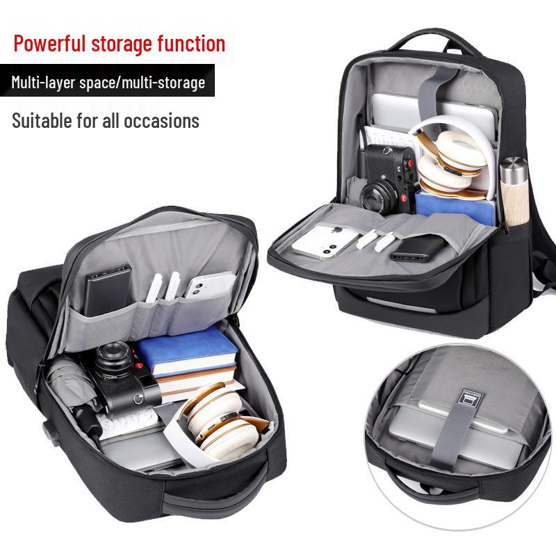 Customizable Double Shoulder Laptop Backpack - Quality Multi-Compartment Schoolbag for Students and Commuters