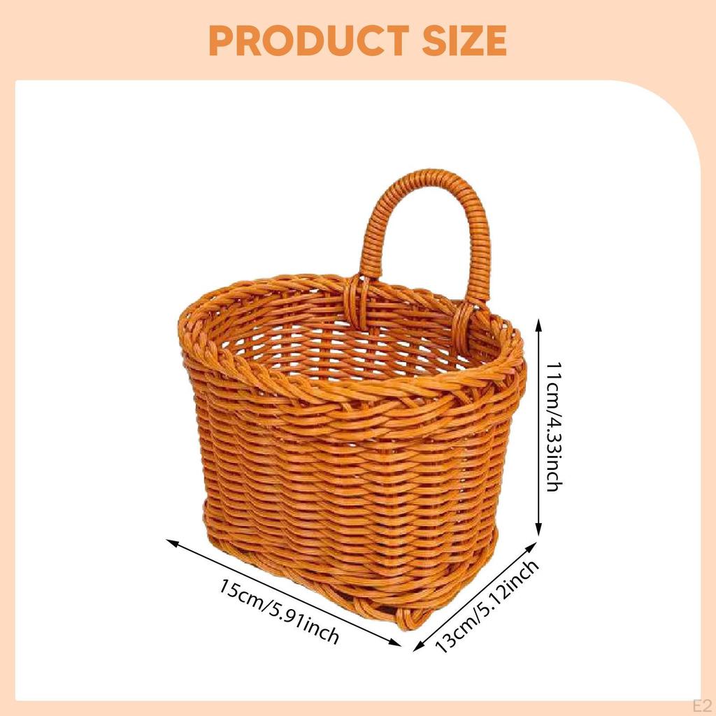 Hanging Storage Basket Wall Mounted Kitchen Sturdy with Handle Flower Holder Multifunctional