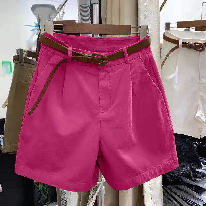 

Women s Korean Style High Waist Cotton Shorts - Spring/Summer 2026 Collection, Casual Wide-Leg Design, Loose and Slimming Fit. M (Weight 85-100 lbs)