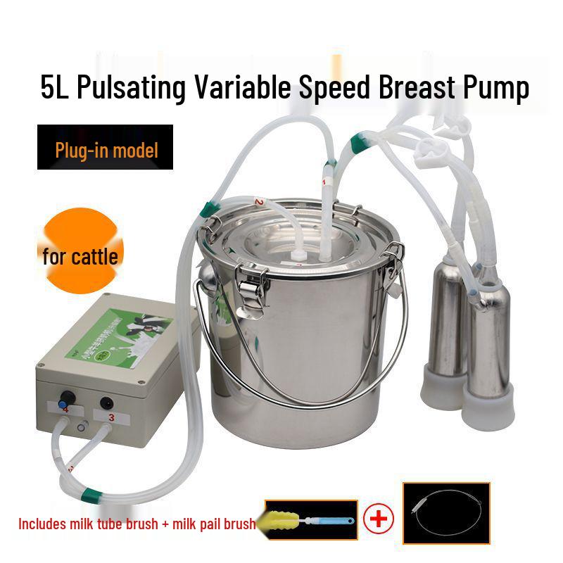 Electric Milking Machine for Cows & Sheep: Pulsating, Speed Adjustable, Fully Automatic, Compact for Home Use