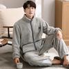 Herbst Winter Anzug Herren Set Korallenfleece Verdickt Fleece Herbst Flanell Trendige Kleidung