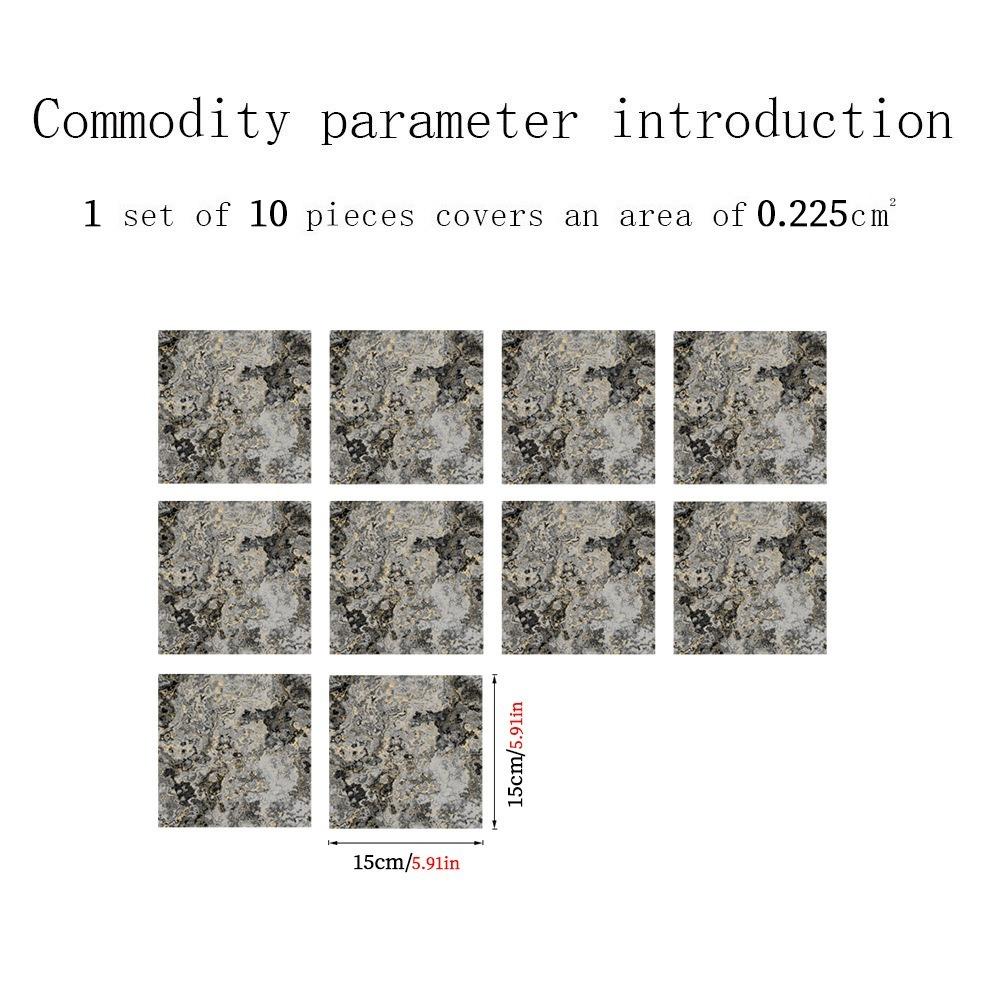 10pcs New Self-adhesive Imitation Marble Wall Stickers PVC Waterproof Floor Stickers DIY Floor Decor Wall Paste Series Bathroom