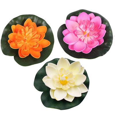 Fleur de Lotus Eva flottante artificielle, 5 pièces, décor d'étang, ornement de plante de réservoir