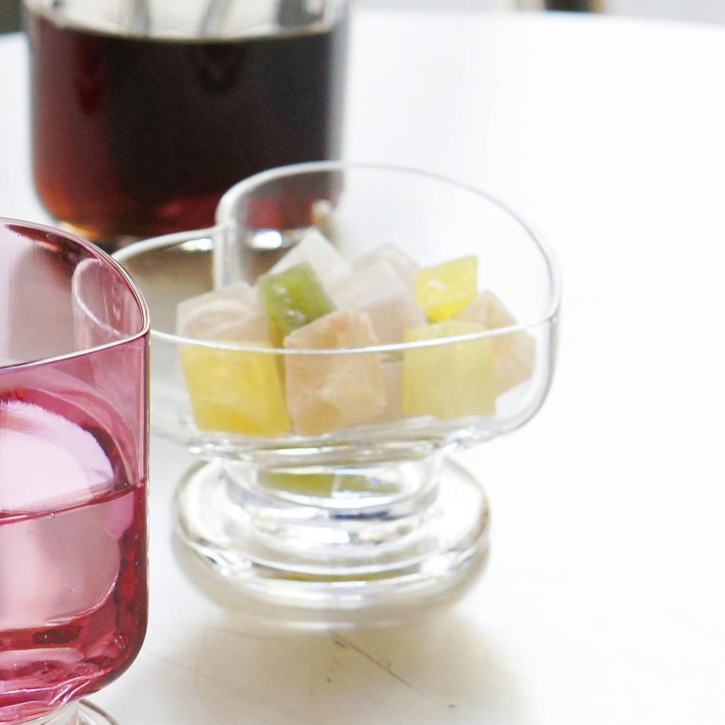 Hirota Glass Sunday Sundae Dessert Ice Cream Retro Showa Modern Made In Japan [Heart-Shaped Tray, Clear, 78724] Cup, Cup, Cup, Cup, Retro, Glass,