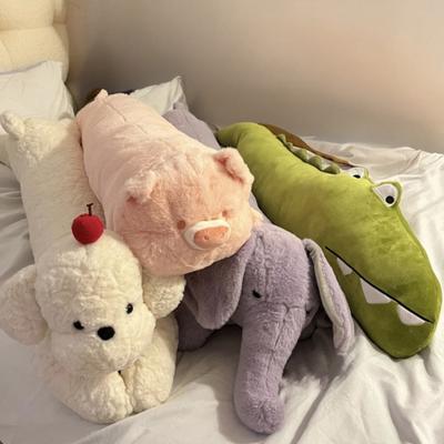 Krokodyl Poduszka do Ciała Długa Pluszowa Poduszka Urocza Słoń Świnia Zwierzęca Lalka Miękka Poduszka do Przytulania dla Dzieci Dorosłych Uroczy Dekor Domowy Łóżko Sofa