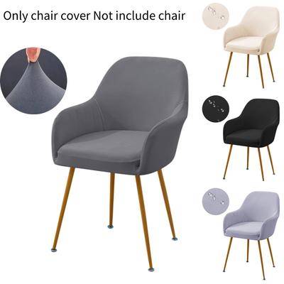 1pc Water Repellent Armchair Cover Solid Color Elastic Dining Chair Slipcover Anti-dust Non-slip Chair Cover for El Wedding