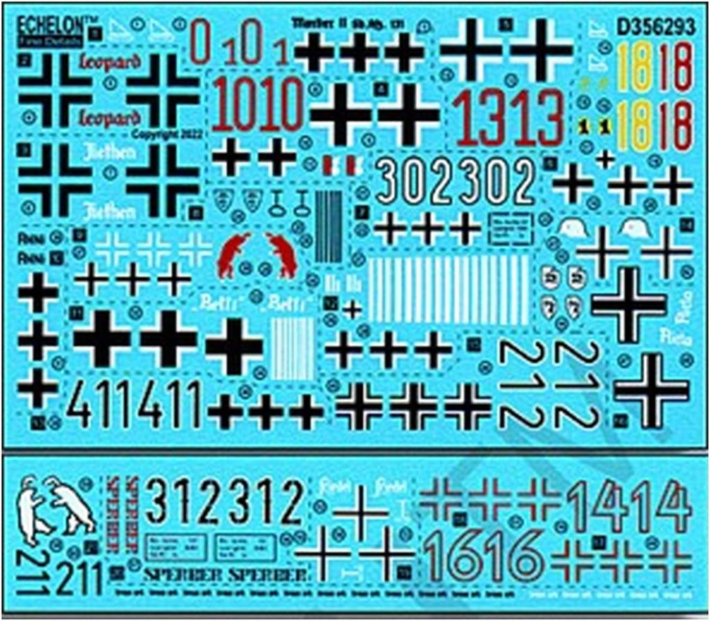 ECHELON Maßstab 1/35 Zweiter Weltkrieg Deutsche Sd.Kfz.131 Marder II Selbstfahrende Panzerabwehrkanone Plastikmodell Abziehbild D356293