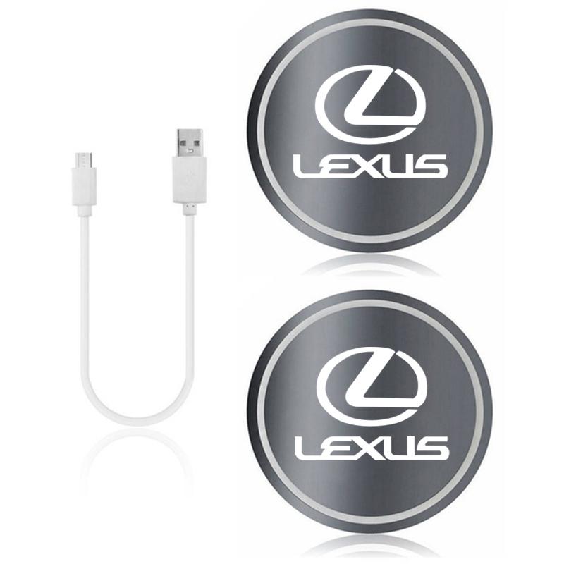 

LED Luminous Car Water Cup Coaster Holder 7 Colorful USB Charging for LEXUS ES LS UX NX RZ RX LC IS GX Lexus Car Accessories