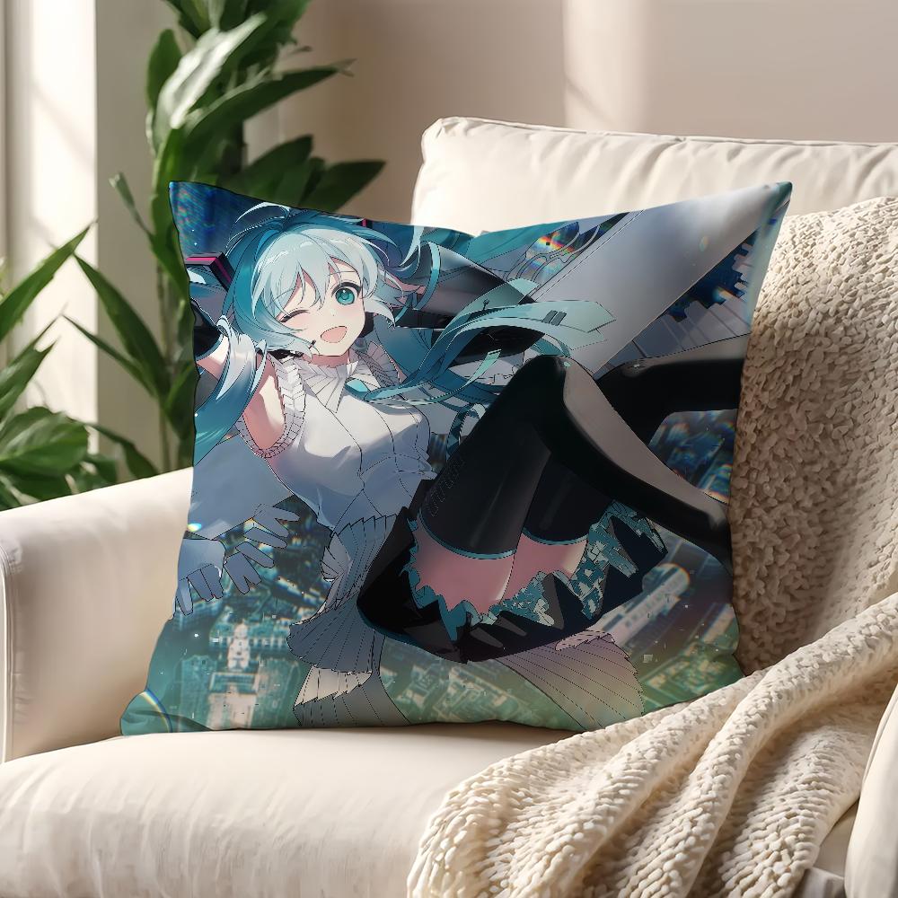 Classic Game Girl M-Miku Cushion Cover For Pillow Printing Sofa Decoration Home Car Room Coffee Shop Office Nordic Simplicity
